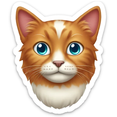 A red cat with a long mustache and green-blue eyes sticker