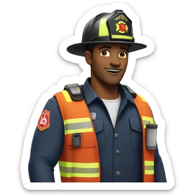 A hot brunette dad as a firefighter sticker