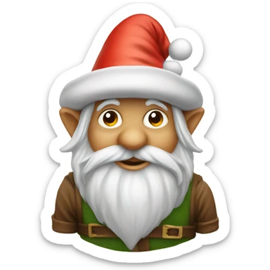 Festive gnome with hat over head and only nose sticking out sticker