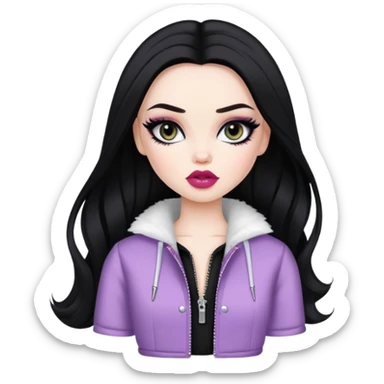 english, pretty lips, clothes, pale skin,  dark bl, pretty bratz baddie, black eyeliner sticker