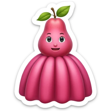 eine birne in einem pinken kleid soll aussehen wie eine reiche frau aber als birne die frau soll eine birne sein die frucht  sticker