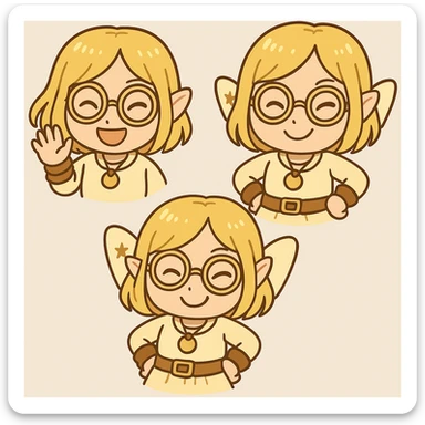 Change the facial expression to a playful wink, keeping the same style and pose as the original image. sticker