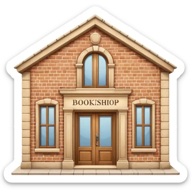 Beige bookshop building  sticker
