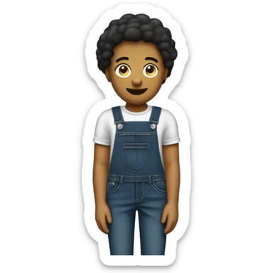 salopette. Il ne doit pas y avoir d'humain ni d'animal. Juste un vêtement. Un salopette est composée de bretelles et d'un pantalon jeans.  sticker