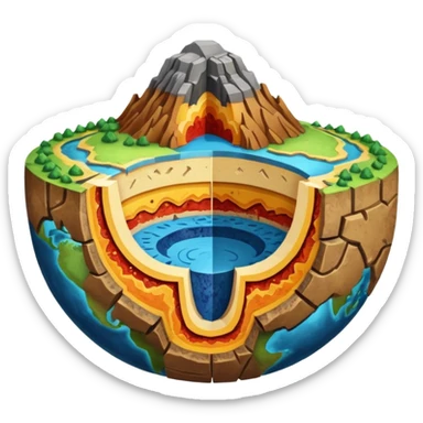 Geography cross section sticker