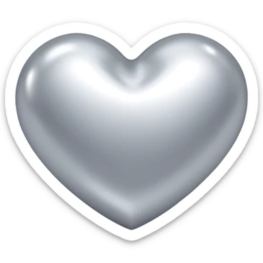 Silver Metalic y2k heart sticker
