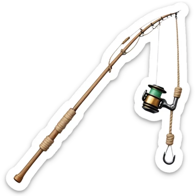 homemade  fishing rod sticker