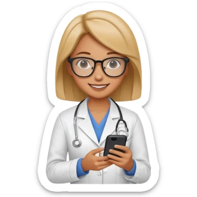 A cute veterinarian girl that watching a movie on her phone sticker