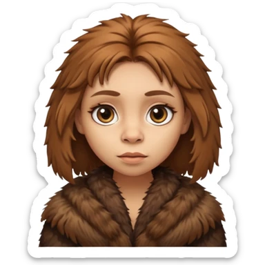 cute Neanderthal woman with big eyes sticker