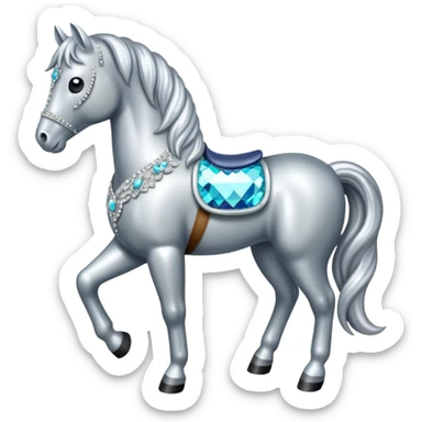 Horse made of small rhinestones sticker