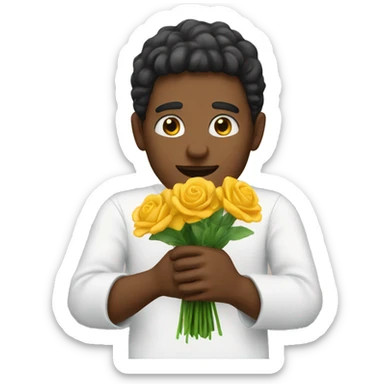 Handing someone flowers  sticker