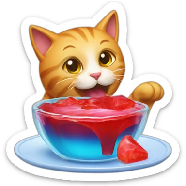 Cat eating jello sticker