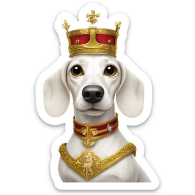 White Dachshund as Austrian emperor   sticker