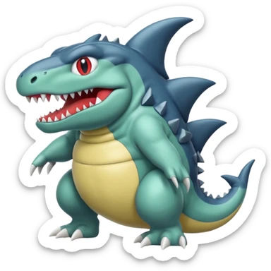 Slimy Grunting Squeamish Sad Blobby Gurgly Gooey Tyrunt-Garchomp-Aggron-Axew-fusion sticker