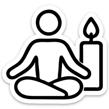 icon on the theme of yoga candle classes.  sticker