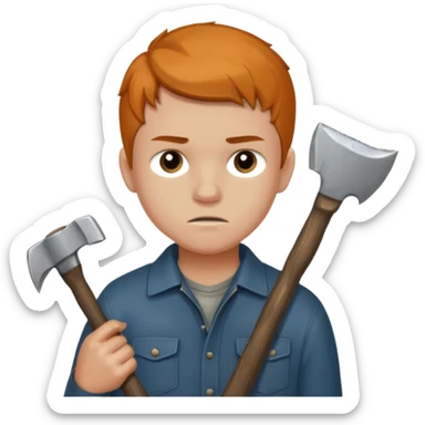 13 y/o Brian robeson at the beginning of Hatchet
struggling with his parents' recent divorce and harboring . He is angry, self-pitying
He is carrying a hatchet
He is in a single-engine plane with a pilot who soon suffers a heart attack, leaving Brian to navigate the crash and his new, harsh reality. sticker