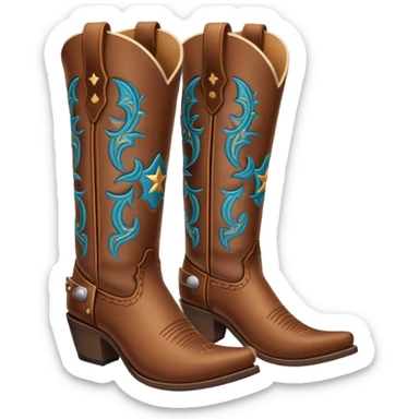 Can you make an outline of a pair of classic cowboy boots sticker
