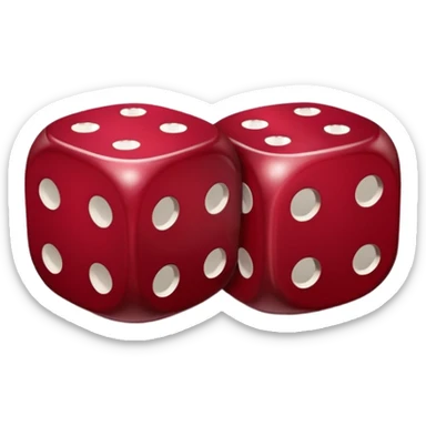 two dices in with burgundy red heart details sticker