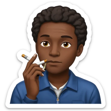 black man smoking a joint sticker
