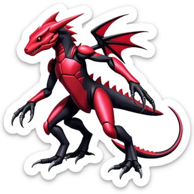 Shiny Gothic Edgy epic Salandit-Genesect-Koraidon-Fakémon-hybrid-creature (full body)  sticker