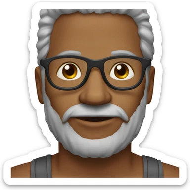 careca de óculos na faixa de 35 anos fazendo joia sticker