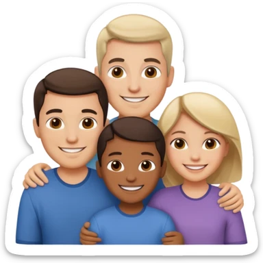 family of three, standing together sticker