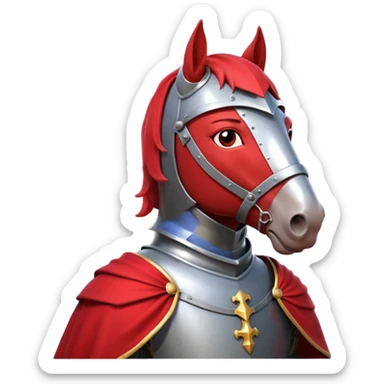 medieval horse rider knight portrait, head and shoulders only, armor collar, cloak, intense eyes, fantasy vibe, 3D cartoon, mobile game icon style, clean background, no text, no watermark
 sticker