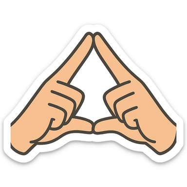 flat toon style two hands doing a pyramid gesture with their fingers sticker