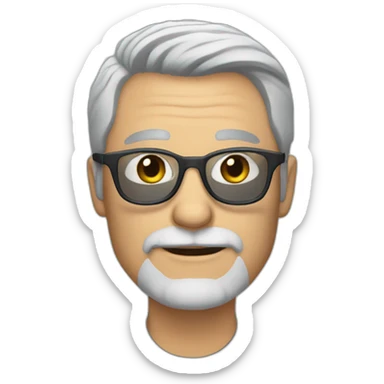 50 year old white man with grey hair and grey beard and dark glasses sticker