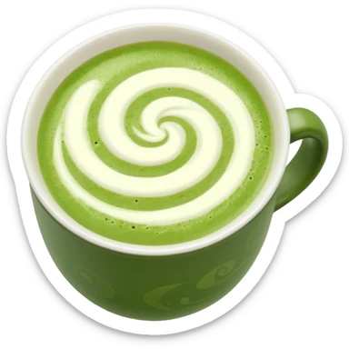 matcha latte top view sticker