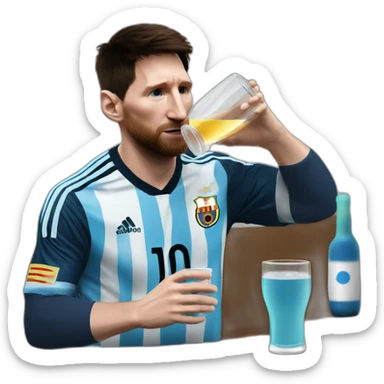 Leo Messi drinking argentinean Mate drink sticker
