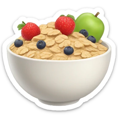 oat meal with fruits bowl sticker