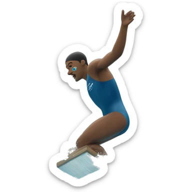 swimmer diving off block sticker