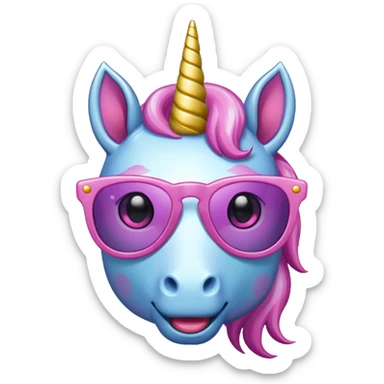 sunglasses unicorn sticker