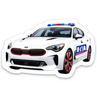Police Car - Kia Stinger (Model Year: 2018) (Iconic Colour: White with blue and red markings) sticker