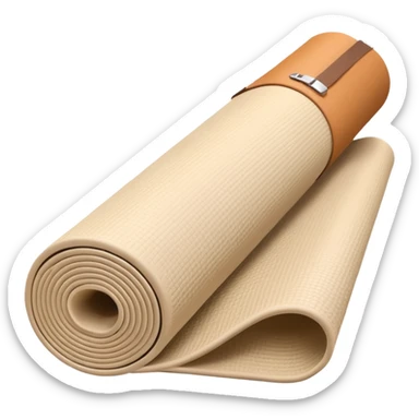 beige half rolled out yoga mat sticker