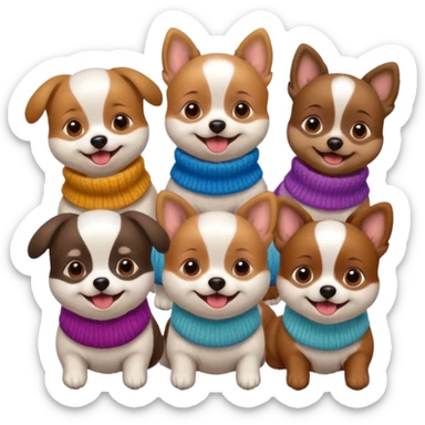 Cagnolini piccoli con vestiti di maglia sticker