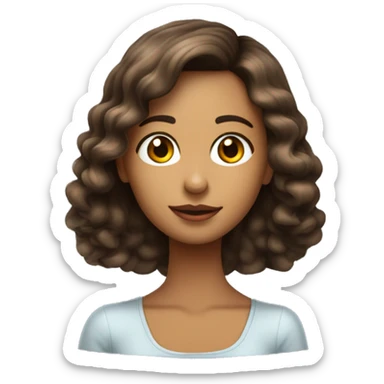 menina olho castanho cabelo ate o ombro cabelo castanho cabelo liso pele clara sticker