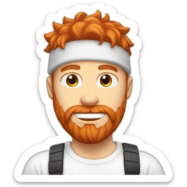 red-bearded-anime-adult-guy-white-teeth-white-tshirt sticker