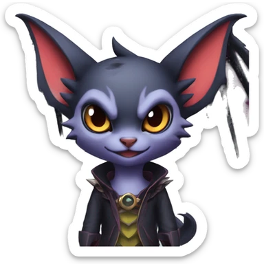  Kawaii Edgy Cool Vampiric Beautiful Noivern-Nargacuga-Litten with big Bat Ears full body sticker