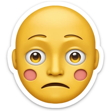 Create a submissive awkward reaction of an emoji with yellow face sticker