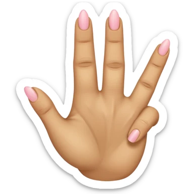 A hand with only the third finger, the thumb, and the pinky pointed up. The ring and index fingers are down sticker