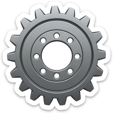 generate a very realistic steel gear sticker