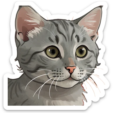 Demon grey tabby kitten sticker
