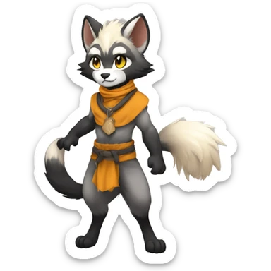 Kemono-style, Chibi, Anthro-Fur-Sona-Fakémon, apparels, Full Body sticker