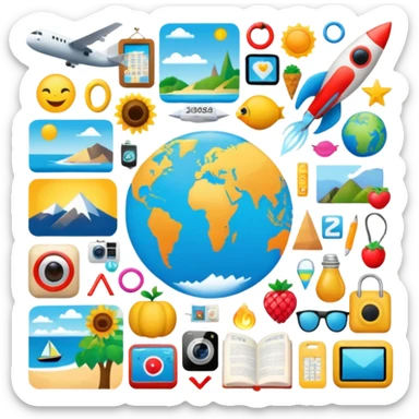 An extremely detailed lifestyle vision board collage for the year 2026. sticker