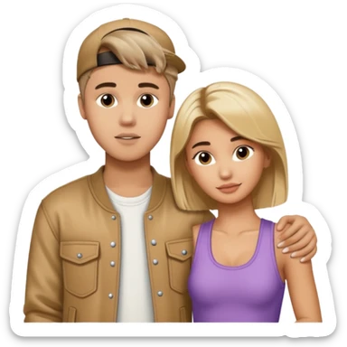 Justin bieber et hailey bieber ensemble voir tous le corps  sticker