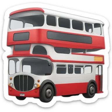 Roofless double decker bus sticker
