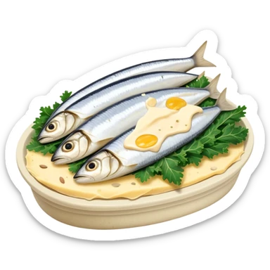 A glowing white bone surrounded by calcium-rich foods: sardines, yogurt, aged cheese, sesame seeds, almonds and kale sticker