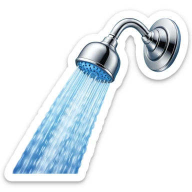 blue shower head sticker